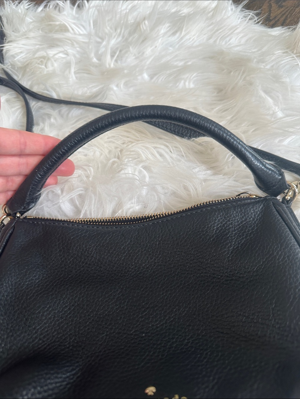 kate spade Black Pebbled Leather Crossbody with Gold Hardware - Picture 8 of 8